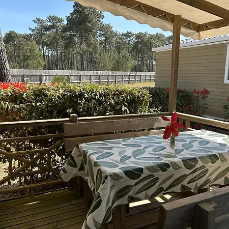Mobilhome 6 Pers, 3 Ch, équipé, Acm, 5 étoiles, Accès Direct à La Campeggio Montalivet les Bains
